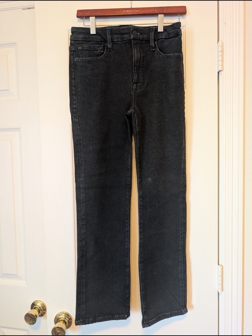 Good American Washed Black Straight-Leg Jeans
